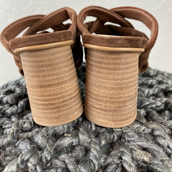 Dolce Vita Poira Sandal Heels in Espresso Suede  square toe 7.5 - Picture 4 of 10